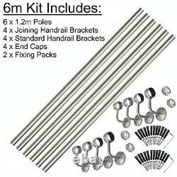 Handrail Stair Rail Balustrade Kit Metal Satin Stainless Staircase Banister