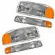Headlight Headlamp & Corner Parking Lights Set Kit For Gmc Sierra Truck Yukon