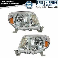 Headlights Headlamps Left & Right Pair Set For 2005-2011 Toyota Tacoma Pickup