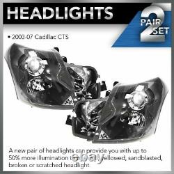 Headlights Headlamps Left & Right Pair Set NEW for 03-07 Cadillac CTS