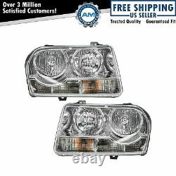 Headlights Headlamps Left & Right Pair Set NEW for 05-10 Chrysler 300