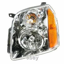 Headlights Headlamps Left & Right Pair Set of 2 for 07-14 GMC Yukon SUV
