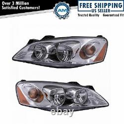 Headlights Headlamps with Amber Signal Left & Right Pair Set for 05-10 Pontiac G6
