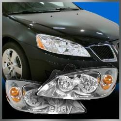 Headlights Headlamps with Amber Signal Left & Right Pair Set for 05-10 Pontiac G6