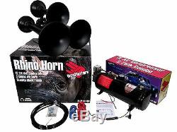 Hornblasters Rhino 12v 3Liter Black Train Horn Kit Stop you in your tracks LOUD