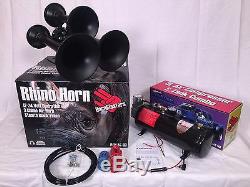 Hornblasters Rhino 12v 3Liter Black Train Horn Kit Stop you in your tracks LOUD