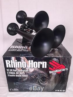 Hornblasters Rhino 12v 3Liter Black Train Horn Kit Stop you in your tracks LOUD