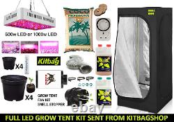 Hydroponic Complete Grow Tent Kit All Sizes Grow Light 600w Led 1000w Set up