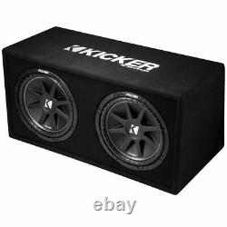 KICKER 43DC122 Dual 12 Subwoofers In Vented Sub Box Enclosure+Amplifier+Amp Kit