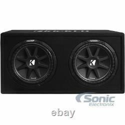 KICKER 43DC122 Dual 12 Subwoofers In Vented Sub Box Enclosure+Amplifier+Amp Kit