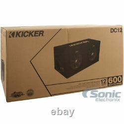 KICKER 43DC122 Dual 12 Subwoofers In Vented Sub Box Enclosure+Amplifier+Amp Kit