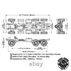 Kingkong RC 1/12 Scale CA30/ZISL-151 6x6 Soviet Truck 1/12 Metal Chassis KIT Set