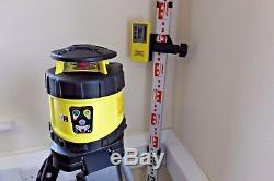 Laser Level kit with ground-works Rotary Laser & indoor Crossline +Tripod/Staff