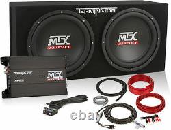 MTX Audio 12 Dual Terminator Car Audio Subwoofer Package+Amplifier+Amp Kit