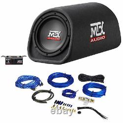 MTX Road Thunder RT8PT 8 240 Watt Powered Vented/Ported Bass Tube+Amp Wire Kit