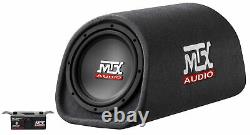 MTX Road Thunder RT8PT 8 240 Watt Powered Vented/Ported Bass Tube+Amp Wire Kit