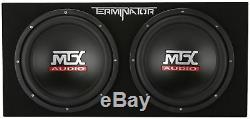 MTX Terminator TNP212D2 1200W Dual 12 Sub AND Box AND Amplifier AND Amp Kit