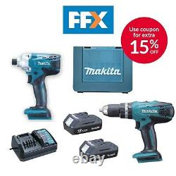 Makita DK18015X1 18V 2x1.3Ah Li-ion Twin Combo G-Series Kit