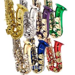 Mendini Eb Alto Saxophone Sax Gold Silver Blue Green Purple Red +Care Kit