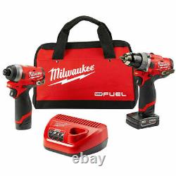 Milwaukee 2598-22 M12 FUEL 12V 2-Tool Hammer Drill and Impact Driver Combo Kit