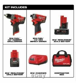 Milwaukee 2598-22 M12 FUEL 12V 2-Tool Hammer Drill and Impact Driver Combo Kit