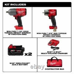 Milwaukee 2988-22 M18 Fuel 3/8 Mid Torque & 1/2 High Torque Impact Wrench Kit