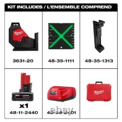 Milwaukee 3631-21 M12 12V 360 Single Plane Green Laser Level Kit Brand New