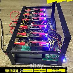 Mining Rig Kit (Plug+Play) 6 GPU slots, Open Case, PSU, CPU, SSD, Win 10 NO GPUs