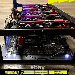 Mining Rig Kit (Plug+Play) 6 GPU slots, Open Case, PSU, CPU, SSD, Win 10 NO GPUs