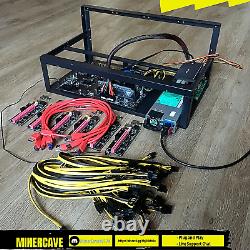 Mining Rig Kit (Plug+Play) 6 GPU slots, Open Case, PSU, CPU, SSD, Win 10 NO GPUs