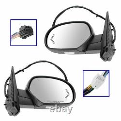 Mirror Power Folding Heated Memory Puddle Signal Chrome Pair for GM Pickup SUV