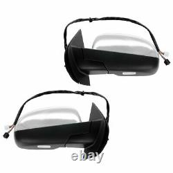 Mirror Power Folding Heated Memory Puddle Signal Chrome Pair for GM Pickup SUV