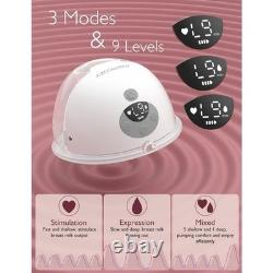 Momcozy M5 Double Breast Pump HandsFree Wearable Electric Portable Battery grey