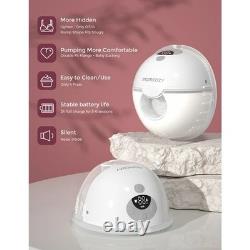 Momcozy M5 Double Breast Pump HandsFree Wearable Electric Portable Battery grey