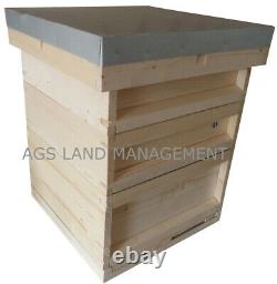 National bee hive with brood box and two supers. Beekeeping beehive kit hives