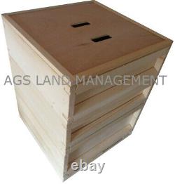 National bee hive with brood box and two supers. Beekeeping beehive kit hives