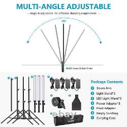 Neewer 3-Pack LED Video Lighting Kit LED Light 5500K with Stand and Carrying Bag
