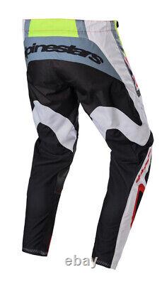 New Alpinestars 2023 Fluid Agent Race Kit Suit Black Mars Red Yellow Motocross