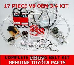 New Genuine Toyota 3.4 V6 5vzfe Water Pump Timing Belt Kit 17 Pcs 4runner Tacoma