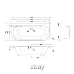 Nuie Shingle Back to Wall Double Ended Bath & Panel Acrylic Bathroom 1700 x 750