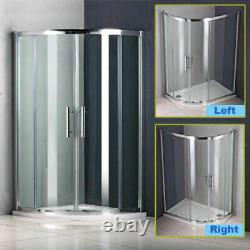 Offset WalkIn Quadrant Shower Enclosure Corner Cubicle Glass Door&Tray&Riser Kit