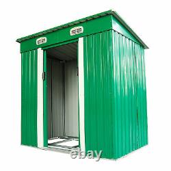 Outsunny 6x4ft Metal Garden Storage Shed Lockable Patio Tool Kit Free Foundation