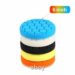 Pad Buffer Waxing Buffing Polishing Sponge 5pcs 6in 150mm Car Polisher Pads Kit