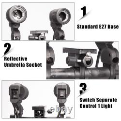 Photography Umbrella Kit 150W Daylight Bulb Light Stand E27 Bulb Holder