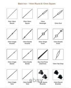 Pine Contemporary Handrail & Baserail Metal 13mm Kit! Quality Uk Manufactured