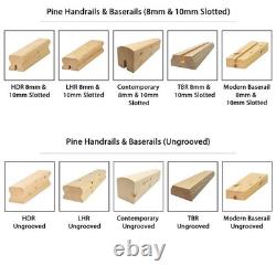 Pine Contemporary Handrail & Baserail Metal 13mm Kit! Quality Uk Manufactured
