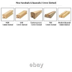 Pine Contemporary Handrail & Baserail Metal 13mm Kit! Quality Uk Manufactured