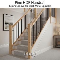 Pine Contemporary Handrail & Baserail Metal 13mm Kit! Quality Uk Manufactured
