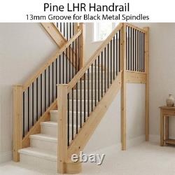 Pine Contemporary Handrail & Baserail Metal 13mm Kit! Quality Uk Manufactured