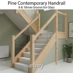 Pine Contemporary Handrail & Baserail Metal 13mm Kit! Quality Uk Manufactured